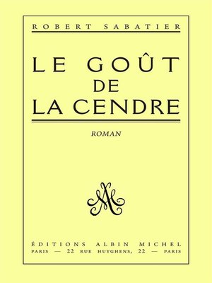 cover image of Le Goût de la cendre
